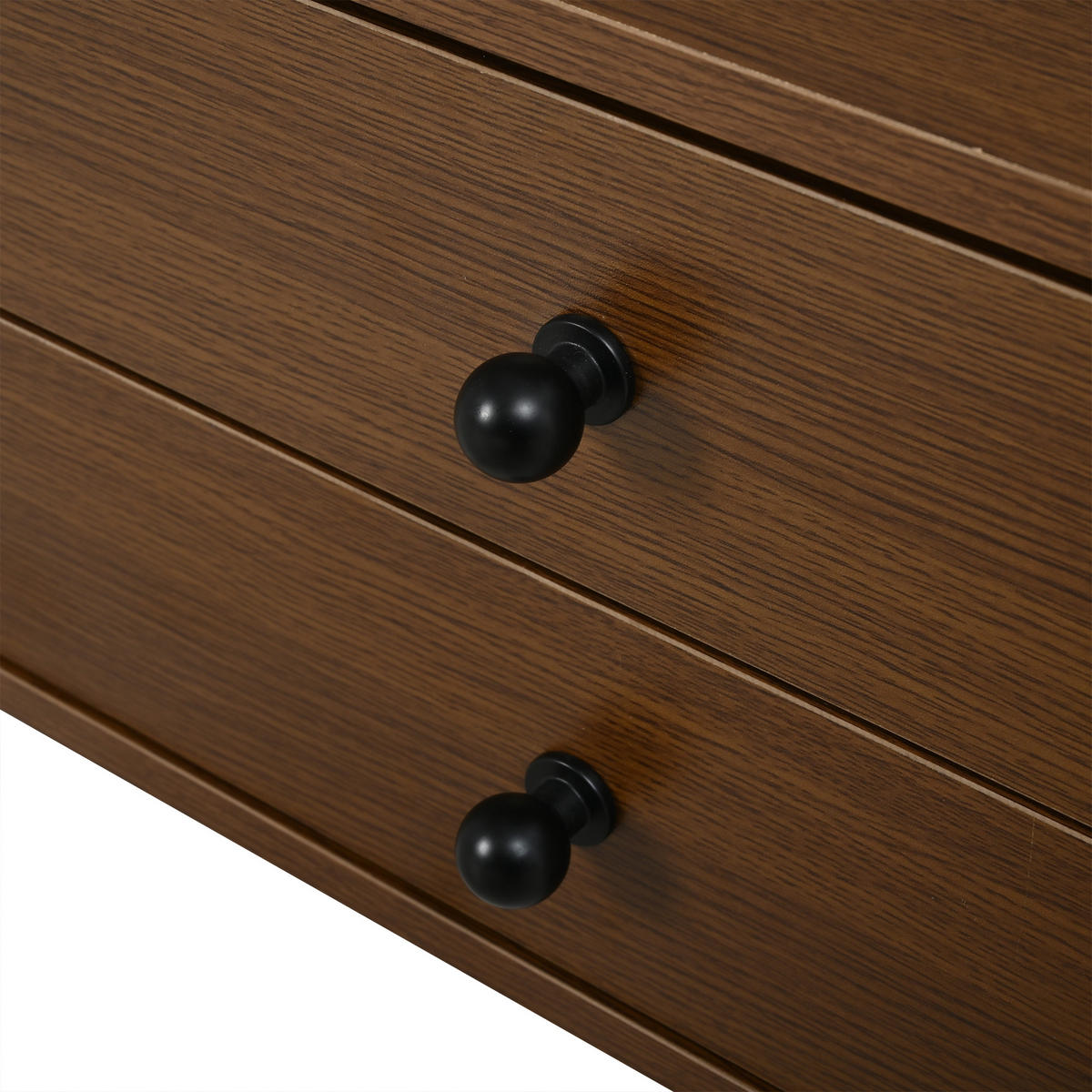 COUCHTISCH in Holzoptik Runder Kaffeetisch mit Rolltüren und Schubladen, Massivholzbeinen, 100/50/36 cm - Dunkelbraun, Holzwerkstoff (50/100/36cm) - STILVORA