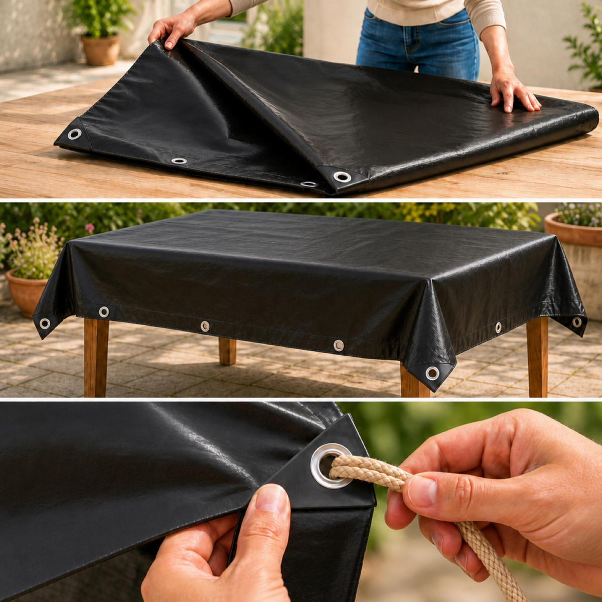 ABDECKPLANE Schwarz wasserdicht 2x3 m - Schwarz, Kunststoff (300/200/0.1cm) - Relaxdays