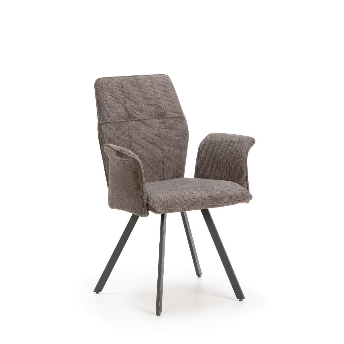 SADA 2 látkových křesel s černými kovovými nohami, šířka 62 cm - MERY - tmavě šedá, textil (60/47/62cm) - Calicosy
