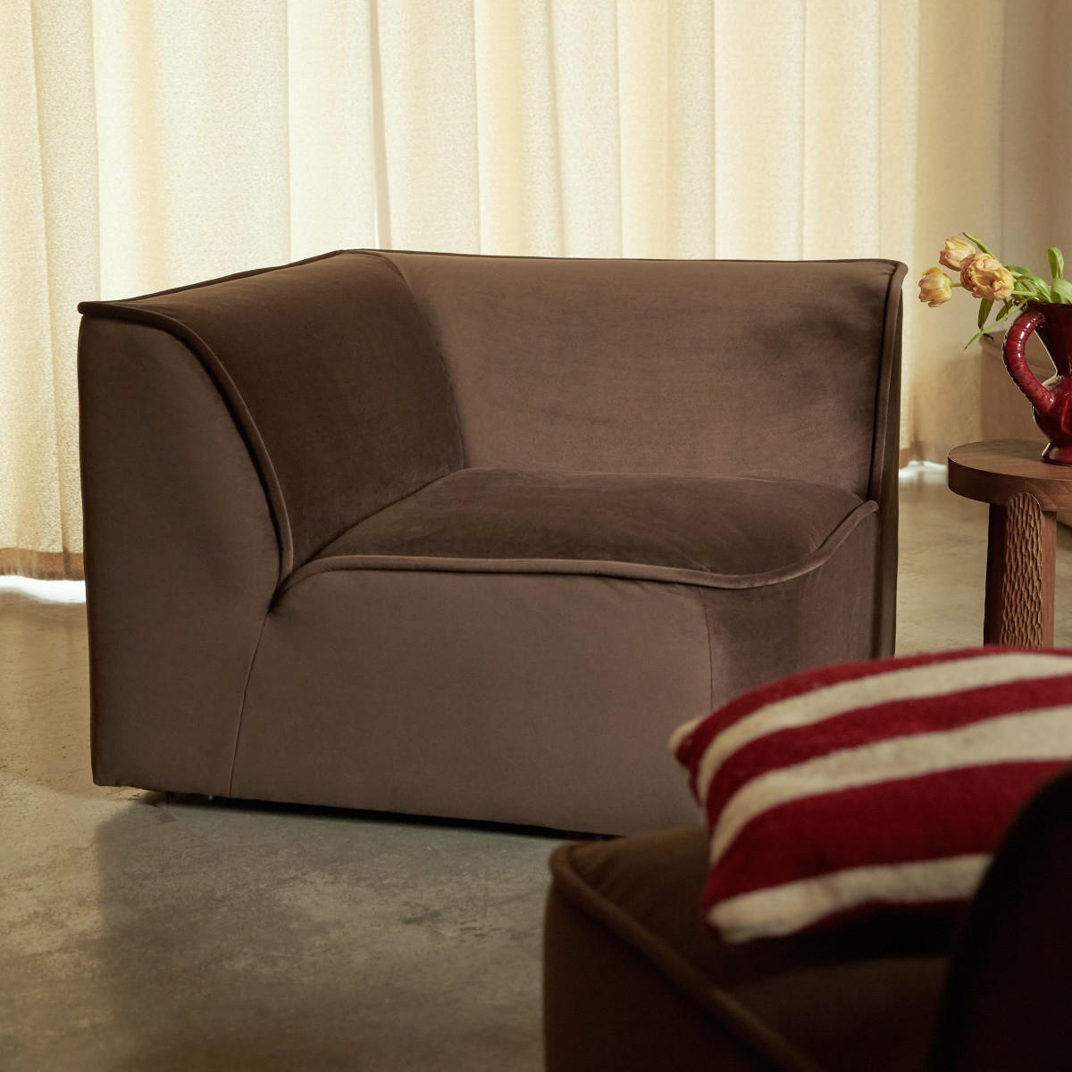 SOFA Quinto Braun aus Stoff - Braun, Textil (225/73/225cm) - Tikamoon