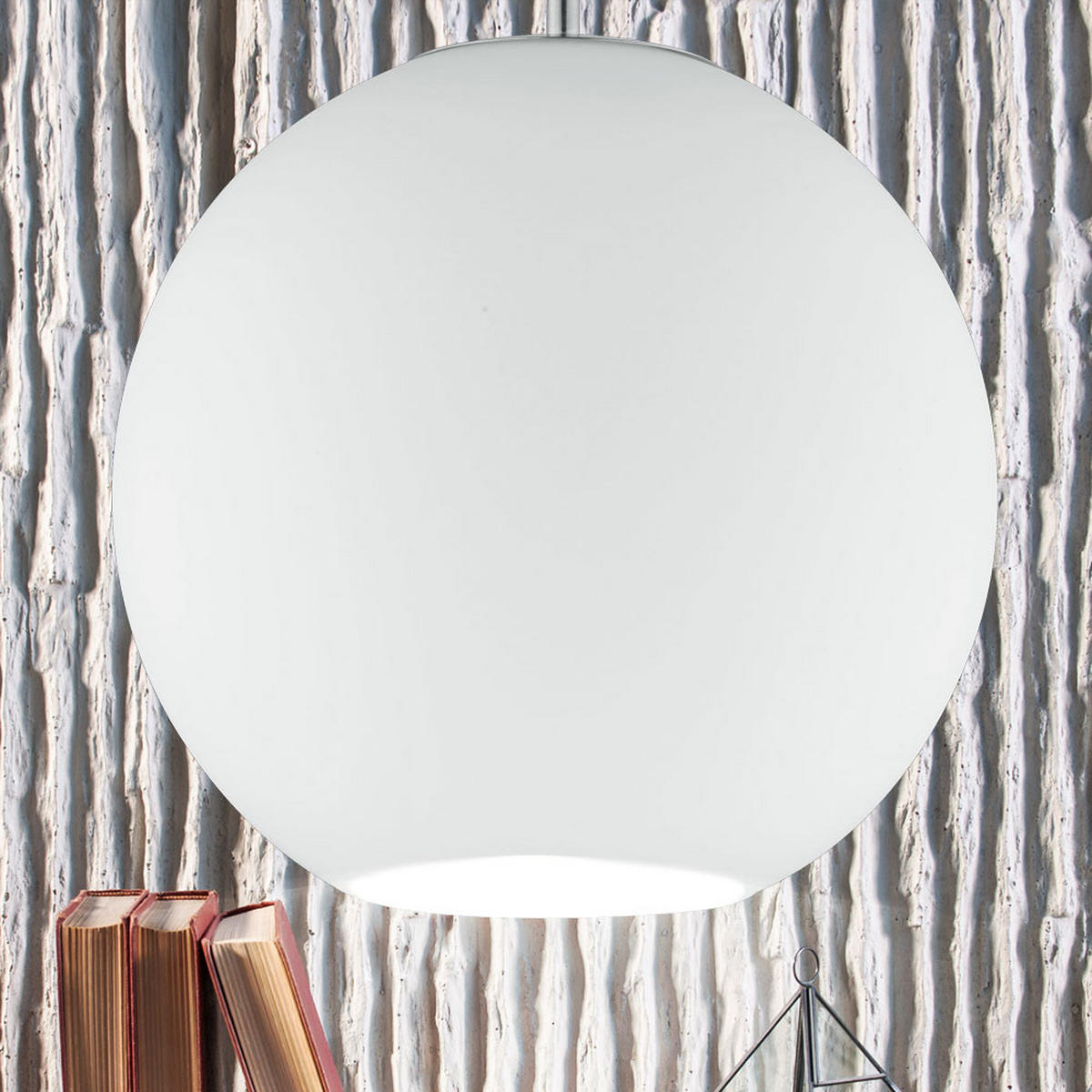 PENDELLEUCHTE MOON Glas Nickel Weiß - Weiß, Glas (25/25/150cm)