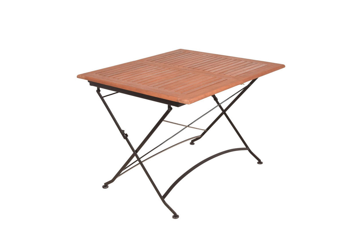 GARTENTISCH Odin Ausziehtisch - Braun, Holz (100/90/74cm) - DELUKE