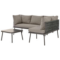 GARTENMÖBEL 120x60x72cm grau aus Eisen und mit Kissen - Grau, Metall - Modfu