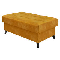 POLSTERHOCKER Nord - Currygelb/Schwarz, Holz/Textil (106/44/67cm) - MIRJAN24