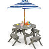 KINDERSITZGRUPPE 54cm Grau - Grau, Holz - COSTWAY