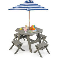KINDERSITZGRUPPE 54cm Grau - Grau, Holz - COSTWAY