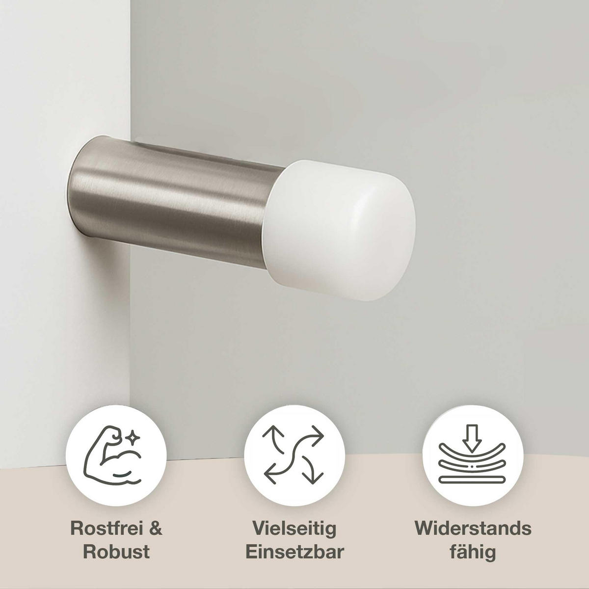 BODENTRÄGER 5x30 mm inkl Abdeckkappen für Glas und Holz - Silberfarben, Metall (0.3/0.5/1cm) - K-Möbel