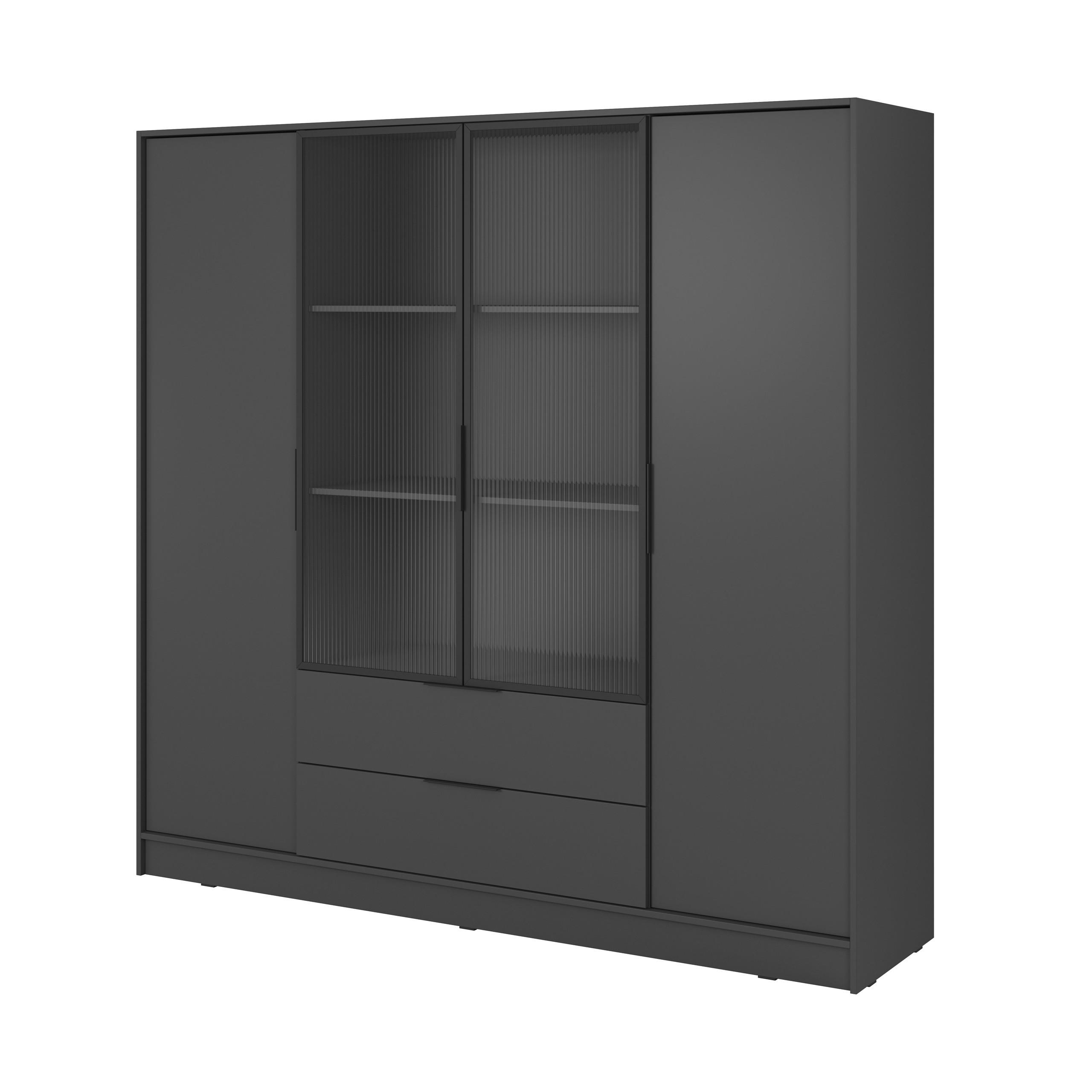 Masseno Drehtürenschrank Graphit 206x200x51 cm