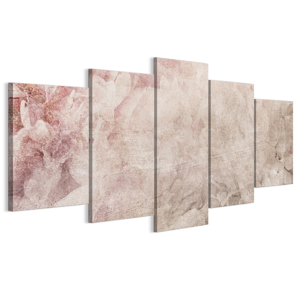 LEINWANDBILD Magnolie 5-tlg. 150x75 cm - Multicolor, Holz (150/75cm) - LUMASOUL