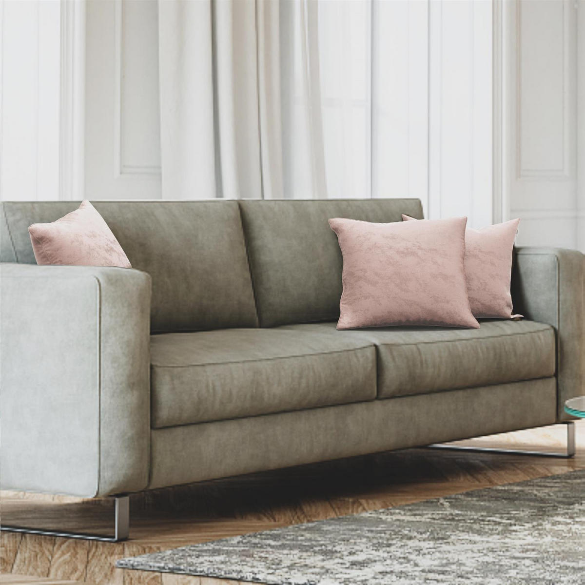 KISSENHÜLLEN-SET (2-tlg.) 40/40 cm (Rosa) - Rosa, Textil (40/40cm) - Intirilife