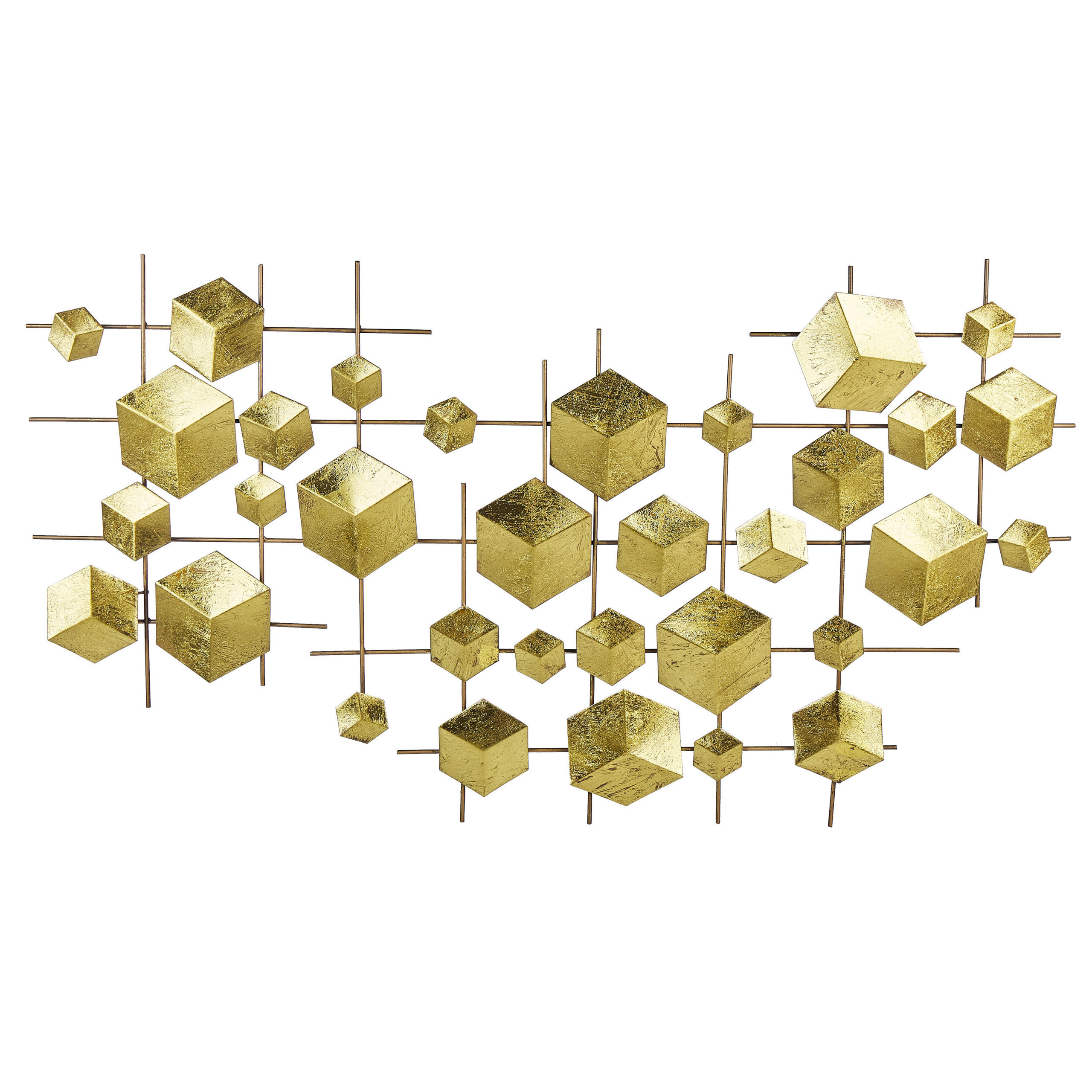 WANDDEKORATION Metall gold Flerovium - Goldfarben, Metall (89/45/3cm) - Beliani
