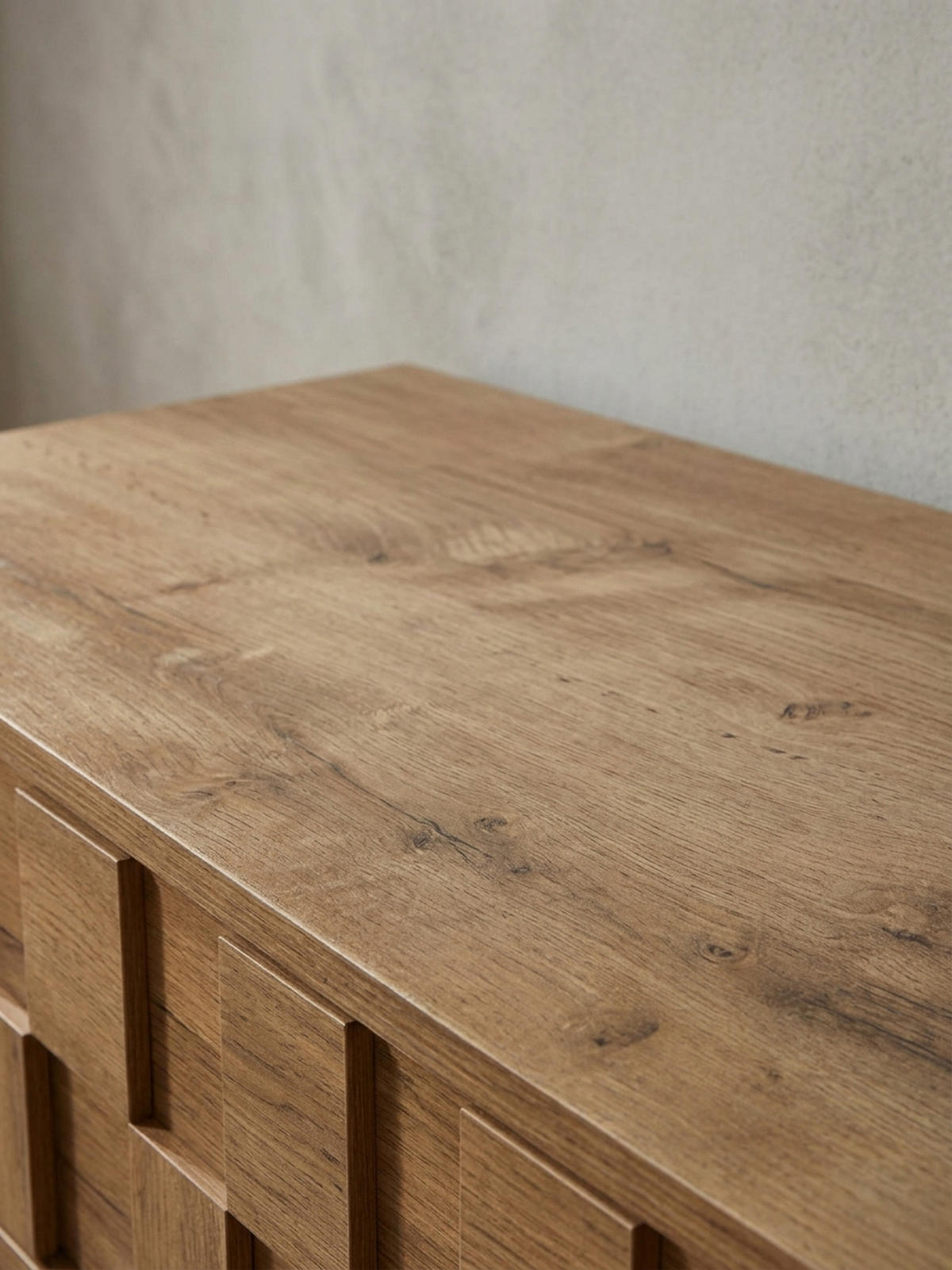 LOWBOARD Eiche-Dekor Modern Stil für 70-Zoll Fernseher - Braun, Eichenholz/Holz (160/51/40cm) - KADIMA DESIGN