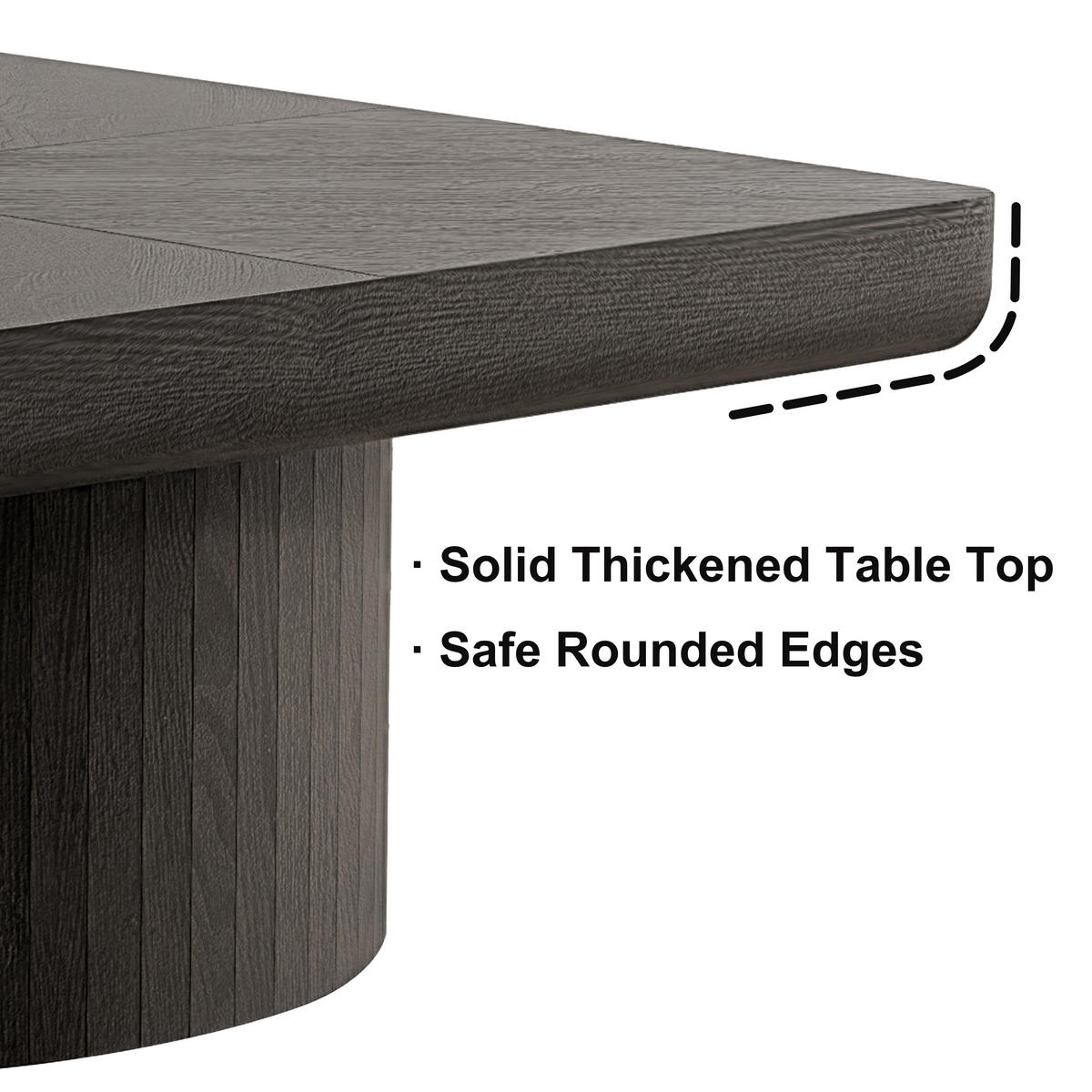 COUCHTISCH Couchtisch 78x78cm Quadratisch-Schwarz Holzfurnier Zylinderfuß - Schwarz, Holz (78/78/38cm) - Raelunyi