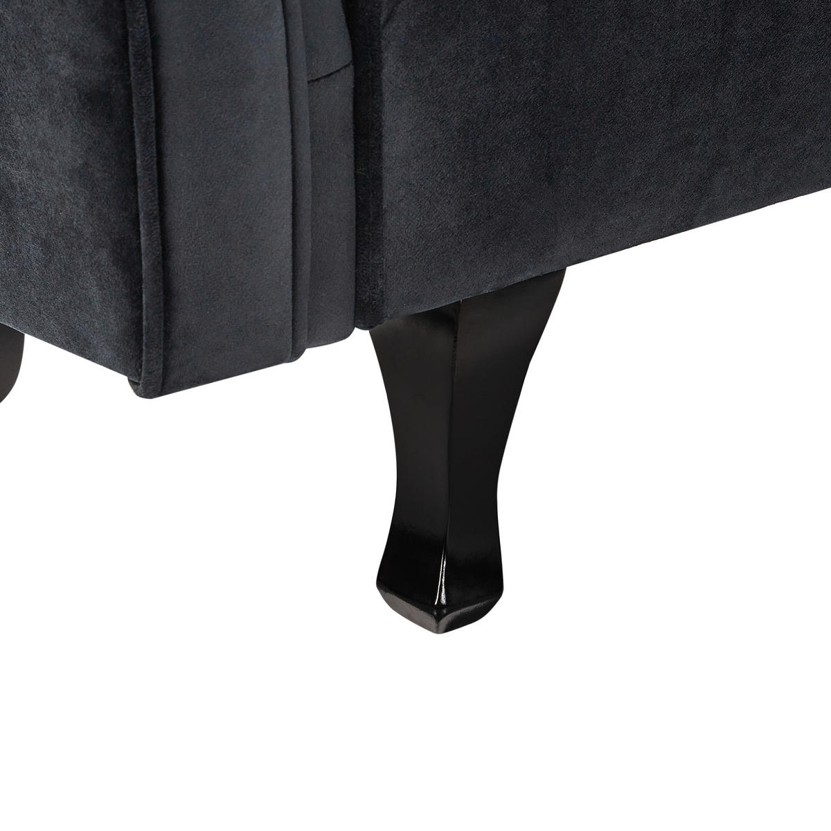 ČALOUNĚNÉ LEHÁTKO CHAISE LONGUE LEVOSTRANNÉ Sametová látka Černé s polštářem Lattes II - černá/hnědá, textil (192/81/59cm) - Beliani