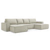 WOHNLANDSCHAFT Strukturstoff Stoff Beige - Beige/Creme, Kunststoff/Textil (398/82/185cm) - Makamii
