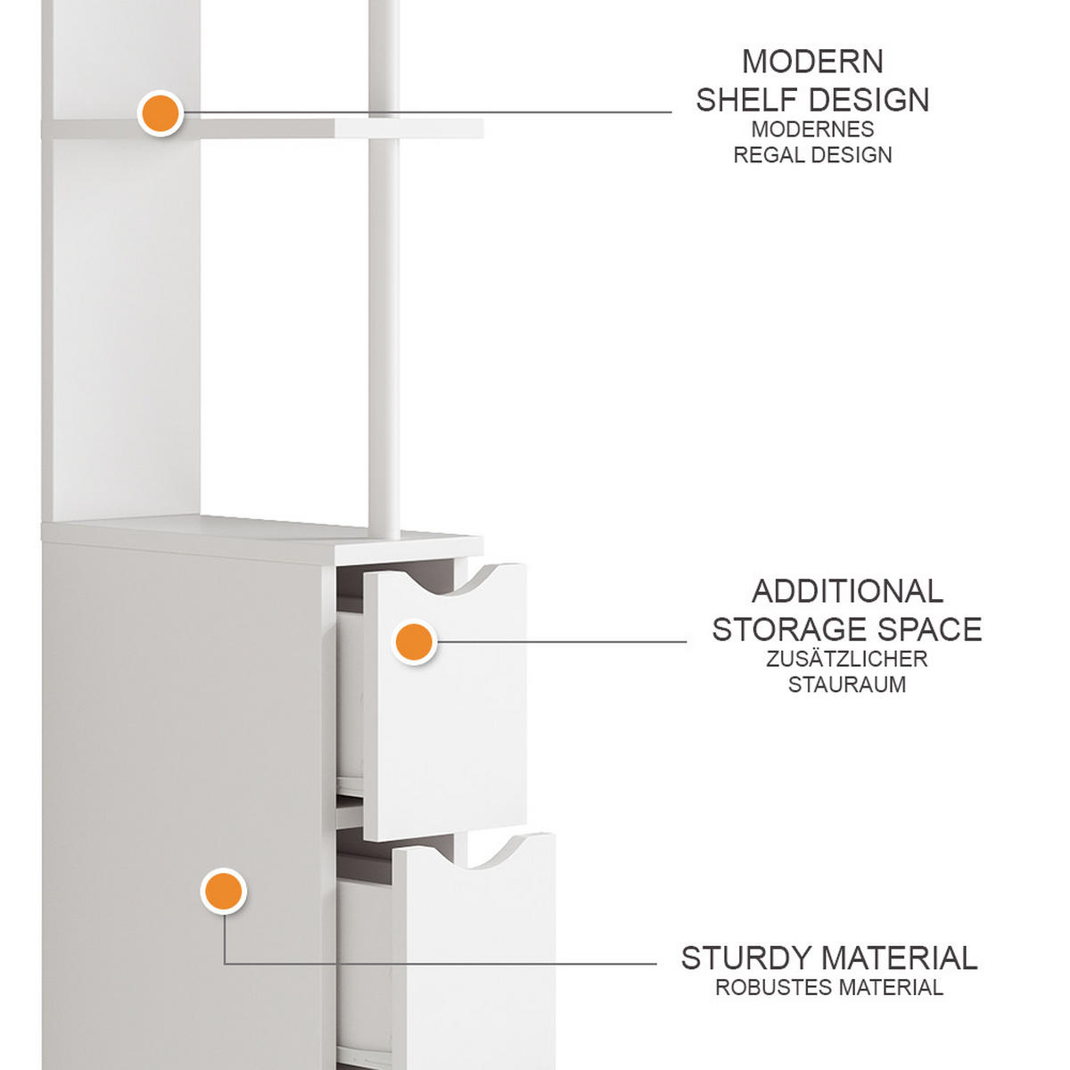 KÚPEĽŇOVÁ SKRINKA Vera biely - biela, kompozitné drevo (15/137/33cm) - Vicco