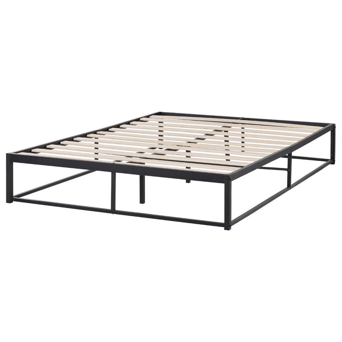 BETT mit Lattenrost 140/200 cm Schwarz Viry - Schwarz, Metall (140/200cm) - Beliani