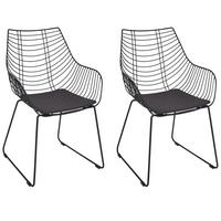 ESSZIMMERSTUHL 2er-Set Metall Schwarz Annapolis - Schwarz, Metall (57/86/56cm) - Beliani