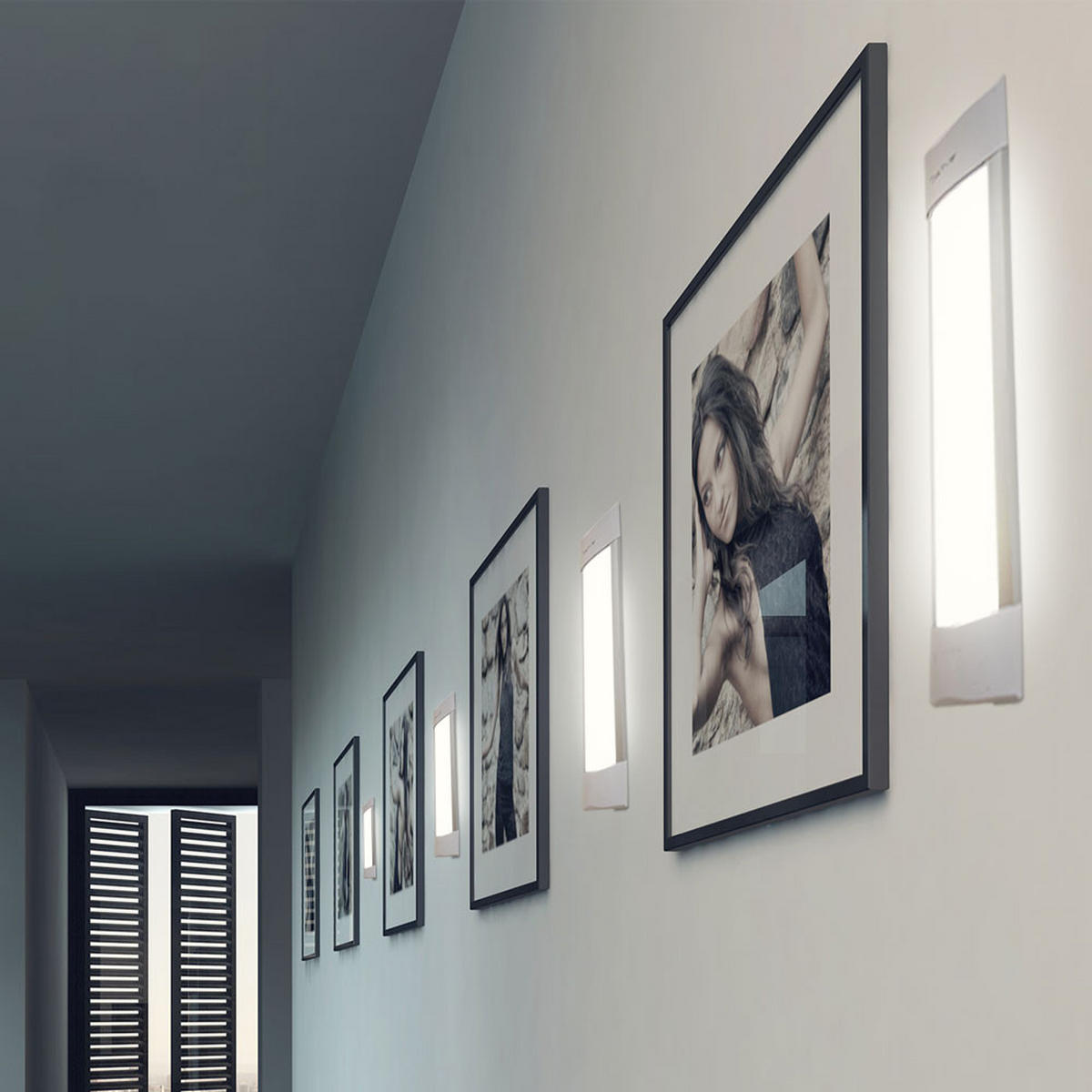 LED WANDLEUCHTE Metall Weiß 4er Set - Weiß, Metall (7.4/2.4/30cm)