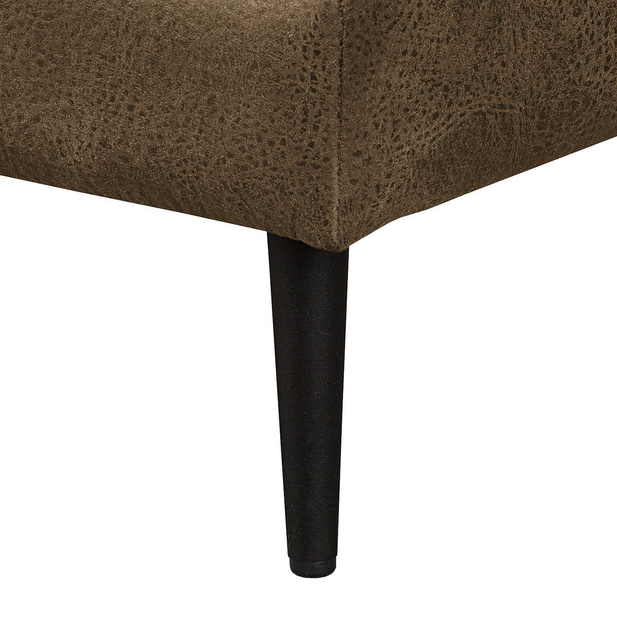 ECKSOFA mit Ottomane - Antiklederlook - Cappuccino, Textil (282/167cm) - home24