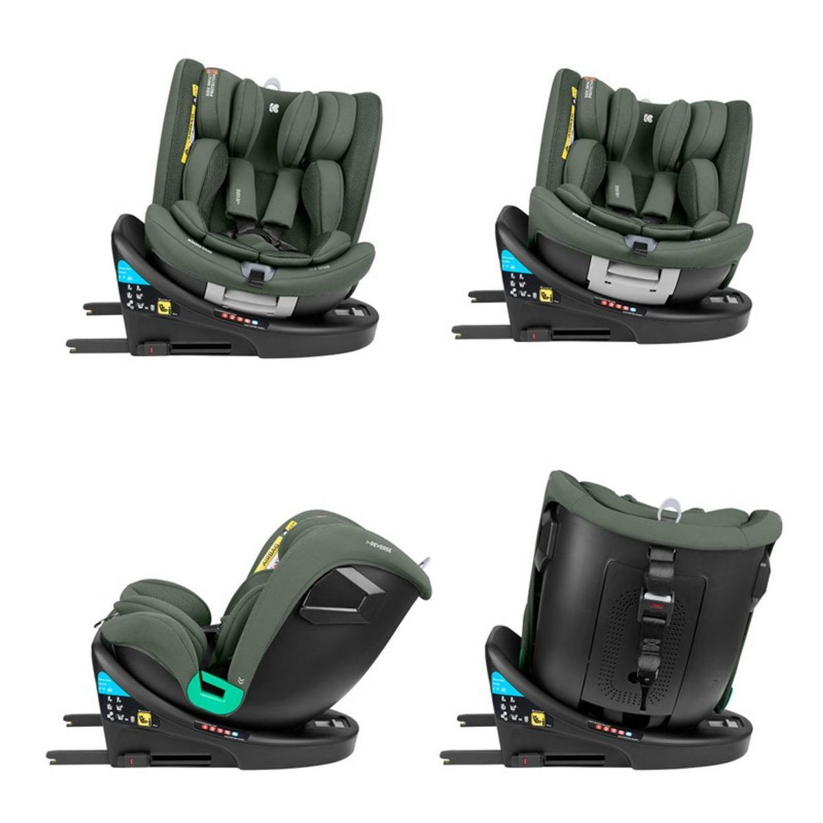 KINDERSITZ i-Reverse i-Size grün (40-150cm) Isofix 360-Drehung 5-Punkt-Gurt - Grün, Kunststoff (43/55/53cm) - Kikka boo