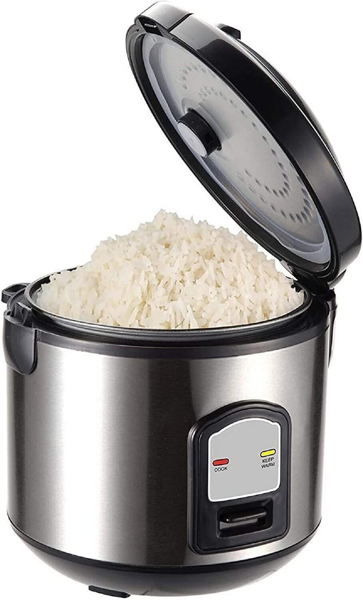 REISKOCHER 3in1 1,2 L 400 W Edelstahl Schwarz Dampfgarer Warmhaltefunktion - Silberfarben/Schwarz, Kunststoff/Metall (23/22.5/22cm) - Mia