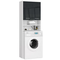 WASCHMASCHINENUMBAUSCHRANK mit zwei Türen, 64 × 30 × 190 cm Weiß, Grau - Weiß/Grau, Holzwerkstoff (64/180/30cm) - RAUMHIRSCH FURNITURE