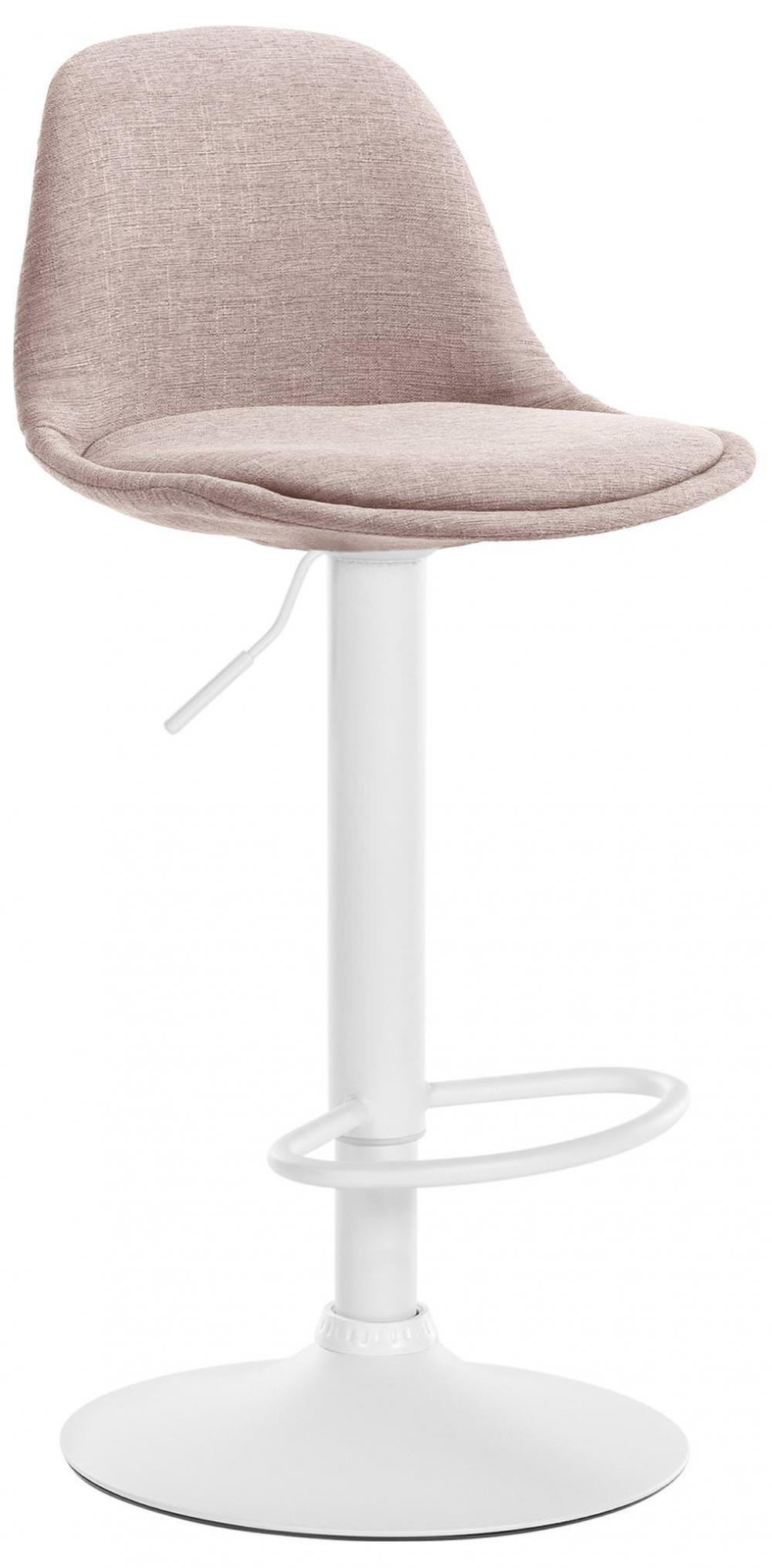 BARHOCKER Stoff taupe - Taupe/Weiß, Textil/Metall (39/82/43cm) - CLP