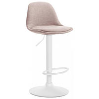 BARHOCKER Stoff taupe - Taupe/Weiß, Textil/Metall (39/82/43cm) - CLP