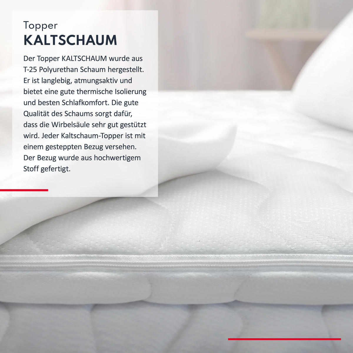 TOPPER Kaltschaum 5 - Weiß, Textil (90/200cm) - FDM