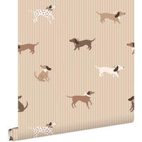TAPETE Hunde 50 x 900 cm - Braun, Papier (50/0.1cm) - ESTAhome