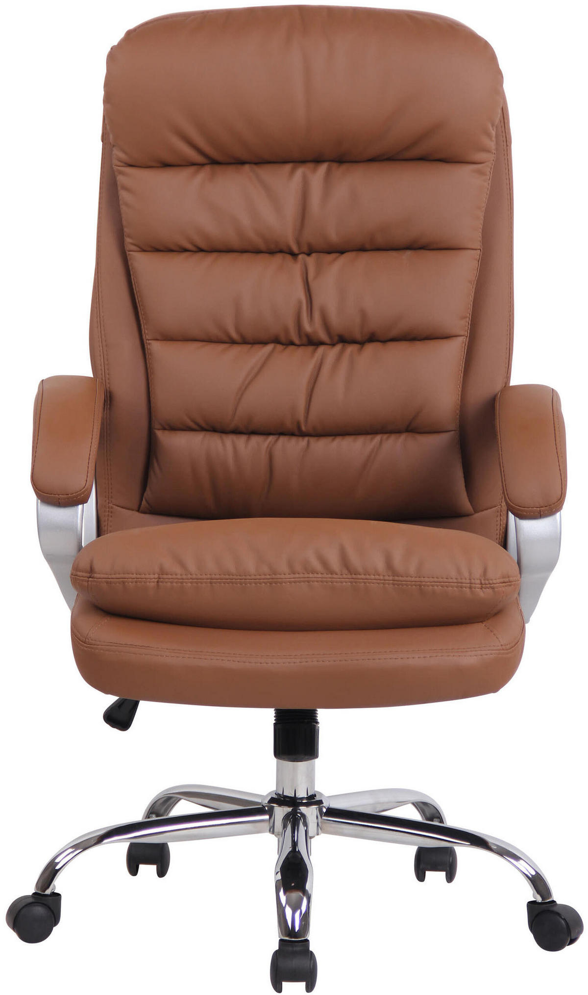 BÜROSTUHL BIG Vancom, Kunstleder Hellbraun - Hellbraun, Textil/Metall (77/122/77cm) - TPFLiving