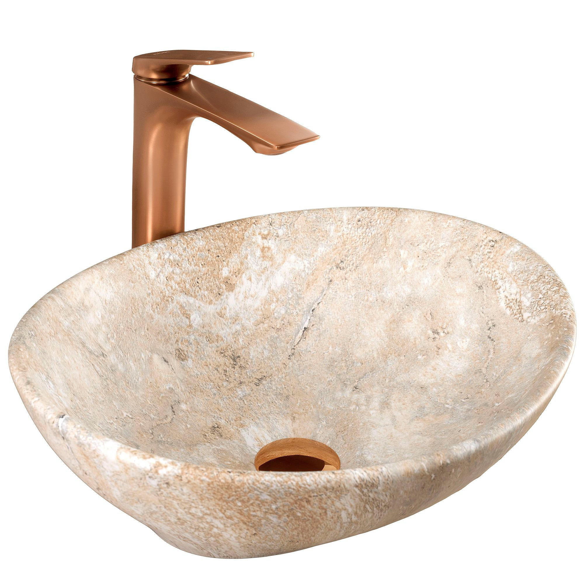 AUFSATZWASCHBECKEN Rea Sofia Savana Matt - Beige, Keramik (34.5/15/41cm) - REA