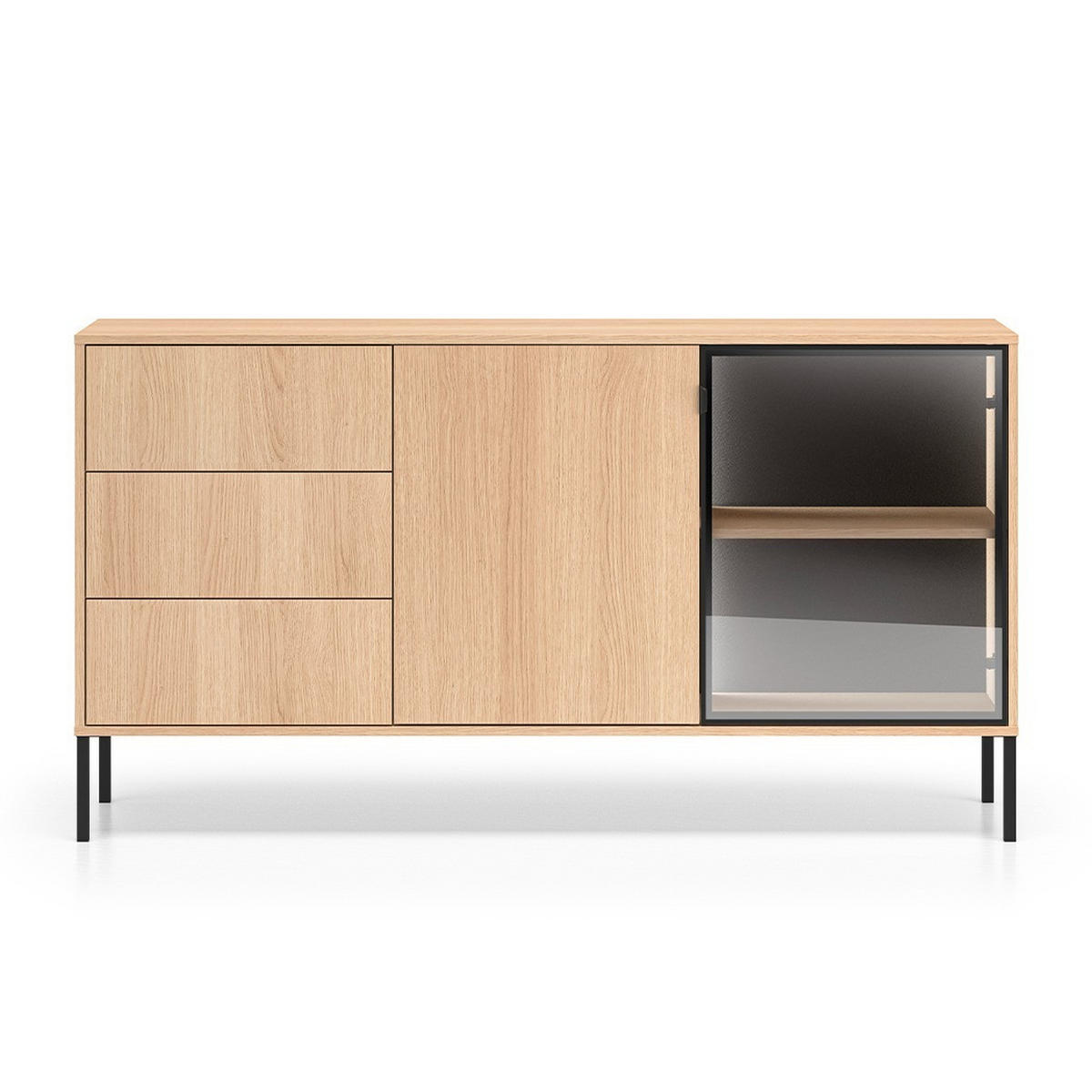 SIDEBOARD Paige Holz und Schwarz - Schwarz, Holzwerkstoff (160/86/40cm) - Petits-meubles