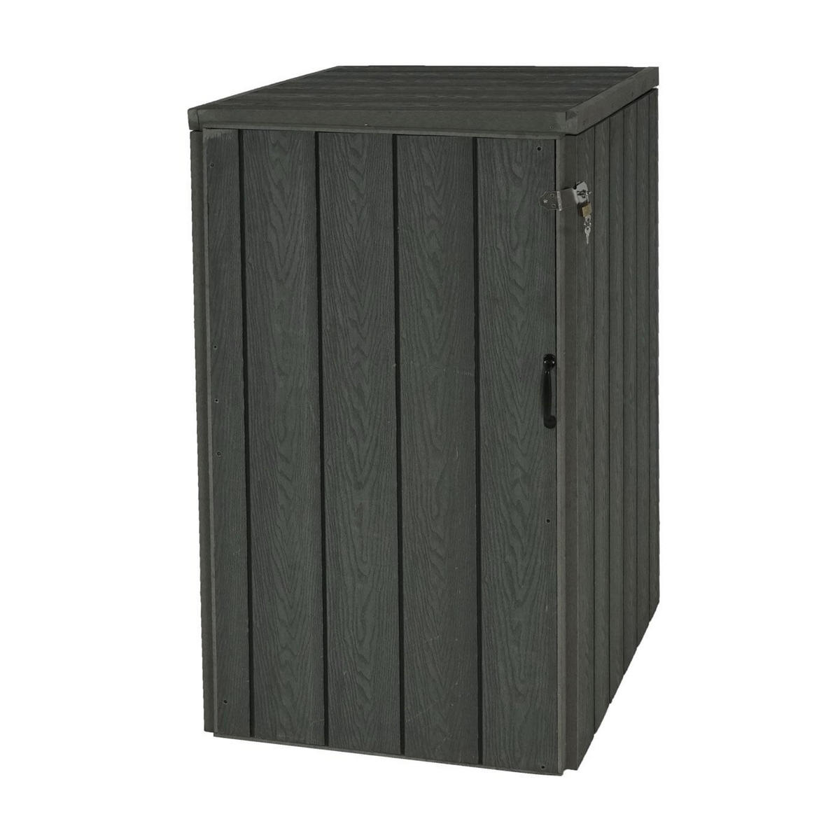 MÜLLTONNENBOX XL 1er-/2er-WPC HxBxT 117x80x105cm Metall Holzoptik erweiterbar Grau - Grau, Metall (80/117/105cm) - PROREGAL