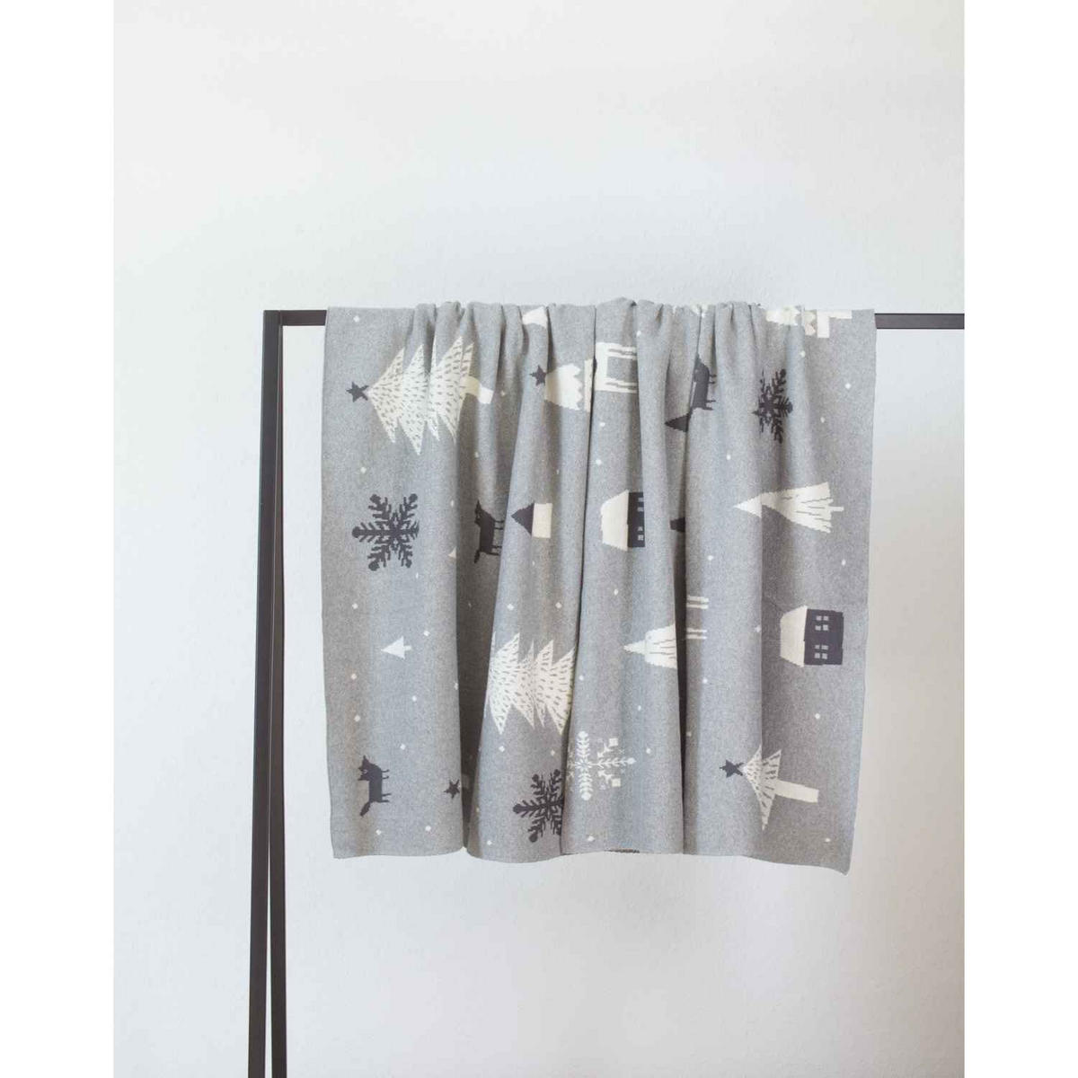 WINTER WOHNDECKE SCANDINAVIAN - Grau, Textil (130/170cm) - Tom Tailor