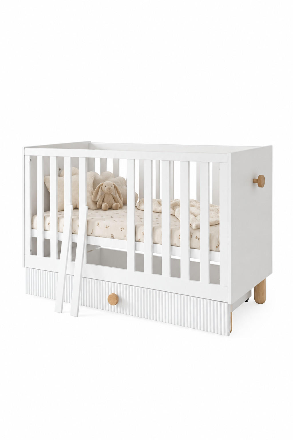 GITTERBETT Bebella - Weiß, Naturmaterialien (60/120cm) - kiki design