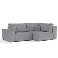 ECKSOFA AVION mit Schlaffunktion Grau im Neve Stoff - Schwarz/Grau, Holz/Holzwerkstoff (253/148cm) - AltaBeds