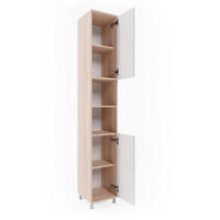 BADSCHRANK Fynn Sonoma 30 x 190 cm - Weiß/Sonoma Eiche, Holzwerkstoff (30/190/30cm) - Vicco