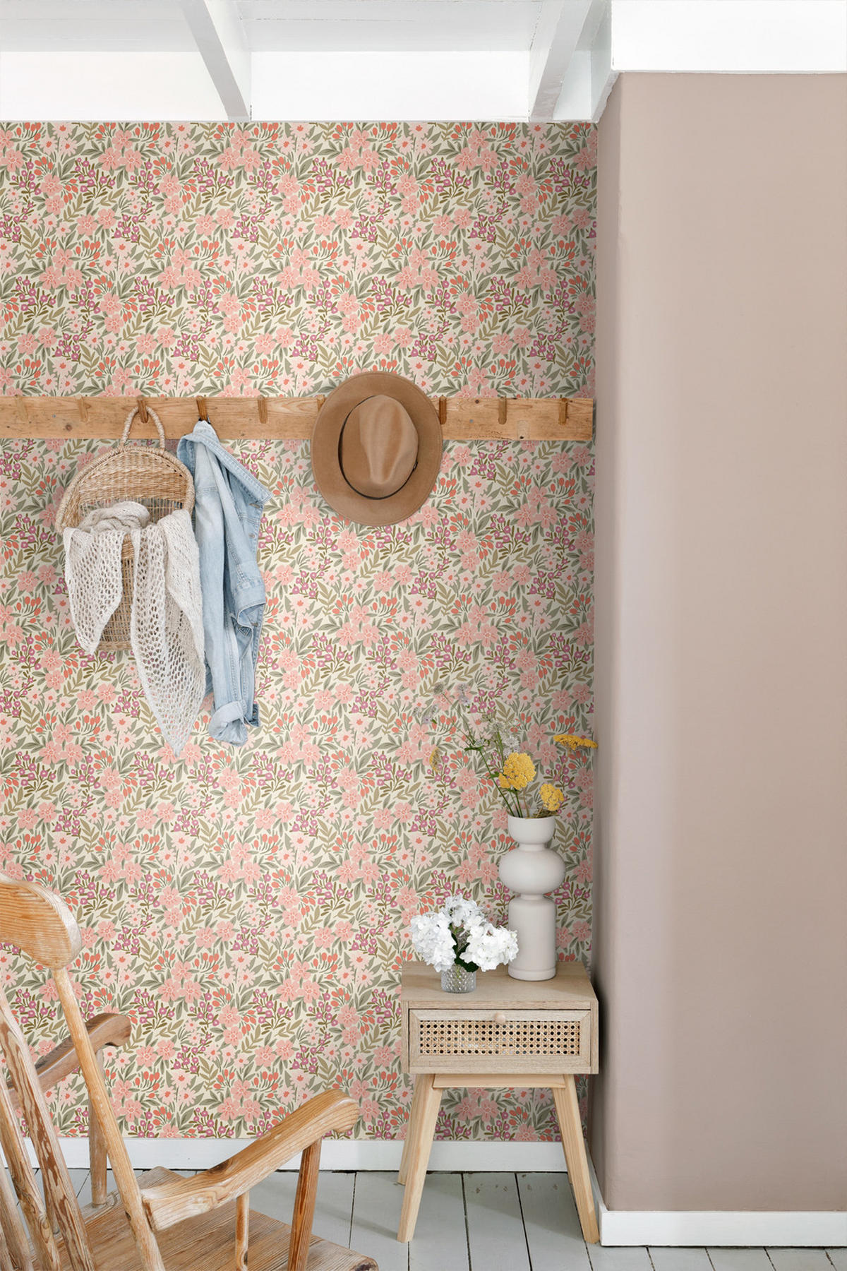 TAPETE Blumen 50 x 900 cm - Pink, Papier (50/900cm) - ESTAhome