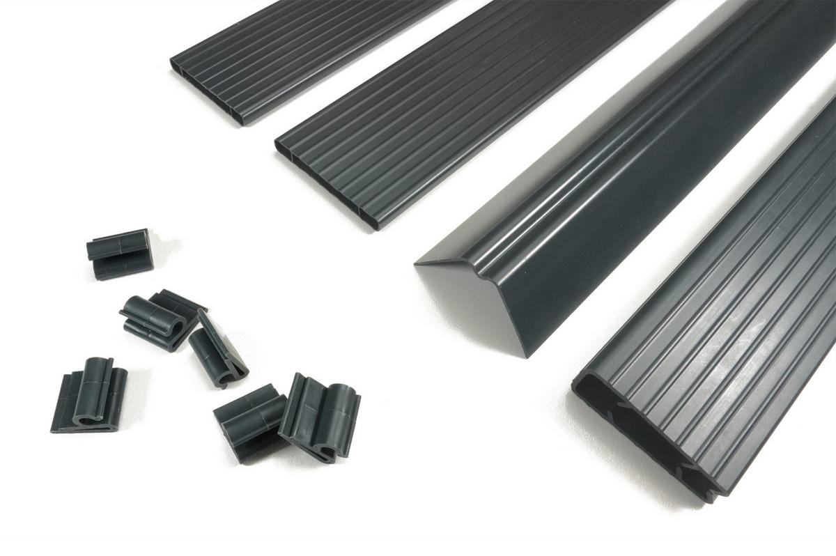 PVC-SICHTSCHUTZLAMELLEN-STEIF-SET Cinto grau 6m H.190cm - Mit clips und Endprofil - Grau, Kunststoff (600/193cm) - Casanoov