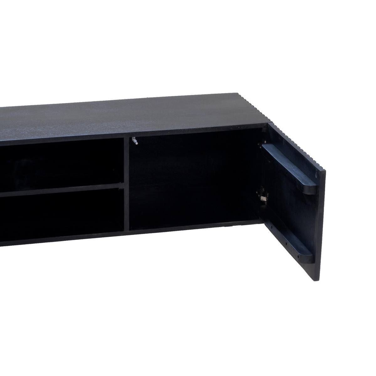 TV-MÖBEL schwebend aus Mangoholz 150cm, schwarz - Schwarz, Holz (150/35/40cm) - Giga Meubel
