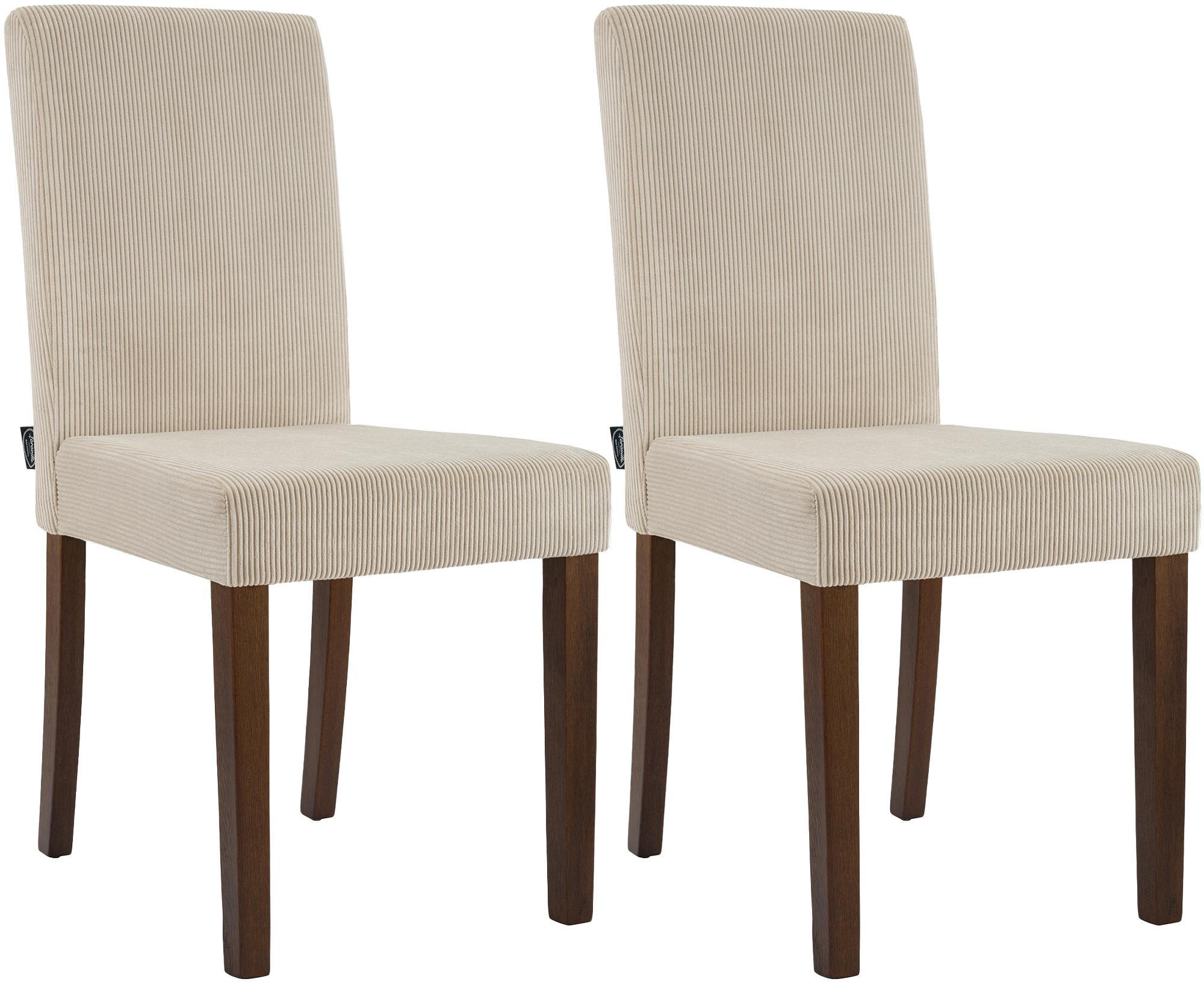 ESSZIMMERSTUHL 2er Set Cord Hellbraun - Hellbraun, Holz/Textil (41/91/47cm) - CLP