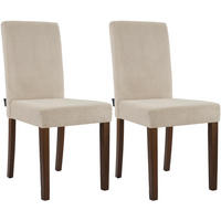 ESSZIMMERSTUHL 2er Set Cord Hellbraun - Hellbraun, Holz/Textil (41/91/47cm) - CLP