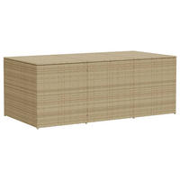 GARTENTRUHE Beige 984L Poly Rattan - Beige, Kunststoff (180/149/90cm) - furnicato