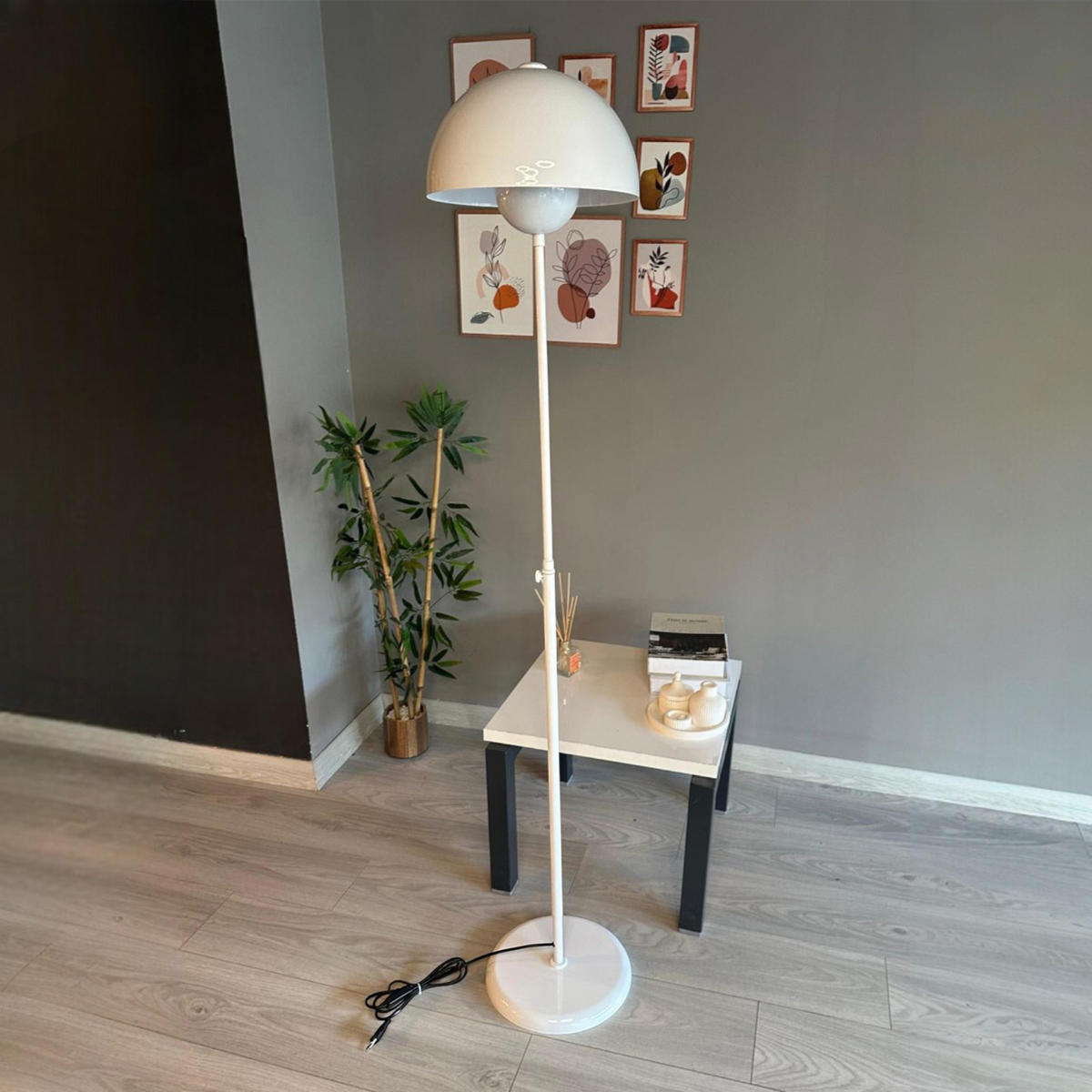 STEHLEUCHTE Umbra 170 Cm - Weiß, Metall (37/37/170cm) - Bamyum