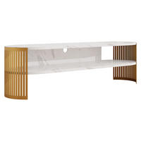 TV-LOWBOARD Fikoli Oval Gold - Goldfarben/Weiß, Holzwerkstoff/Metall (140/40/40cm) - MIRJAN24