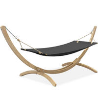 HÄNGEMATTE mit Gestell CORRELO ,Dunkelgrau - Dunkelgrau, Holz/Textil (395/143/145cm) - KONSIMO®