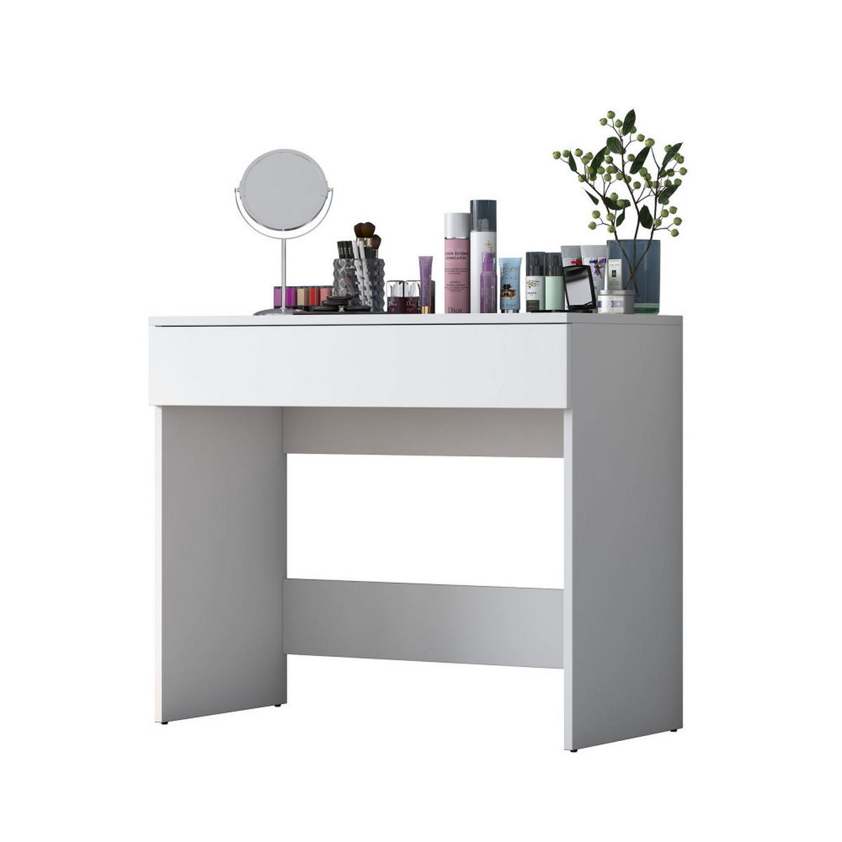 FRISIERTISCH mit 1 Schublade aus Holz, L90 cm - Auri - Weiss - Weiß, Holz (90/77/45cm) - Drawer