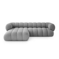 ECKSOFA Koge aus Chenille-Stoff hellgrau 5 Sitzplätze - Hellgrau, Textil (165/270cm) - Cosmopolitan Design